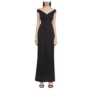 BCBGMAXAZRIA Off-The-Shoulder Maxi Dress Gown Black Size 6 $450